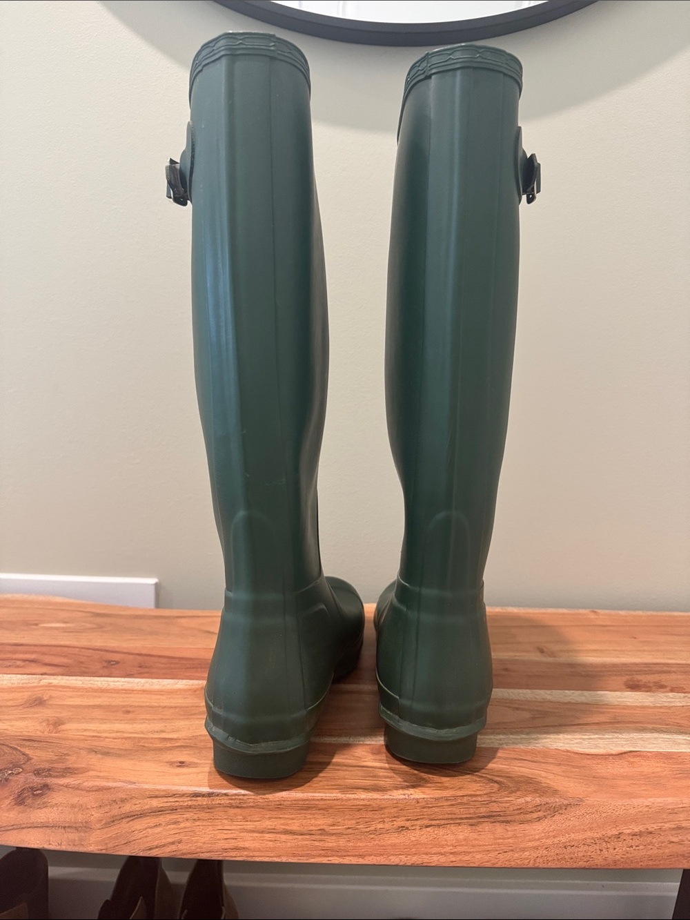 Hunter Forest Green Tall Rubber Rain Boots - Picture 4 of 7